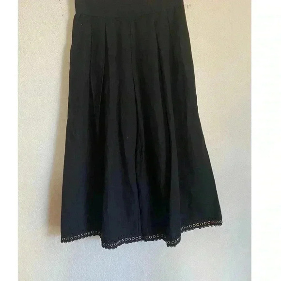 Misa Los Angeles Kova Linen Blend Gaucho Gold Grommet Trim Wide Leg Pants Size S - Picture 2 of 11